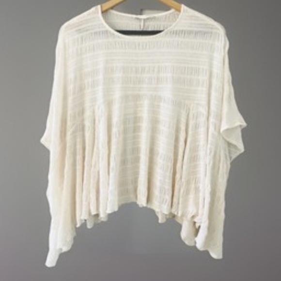 Zara Tops - Zara Cream Sheer Textured Oversized Top | S